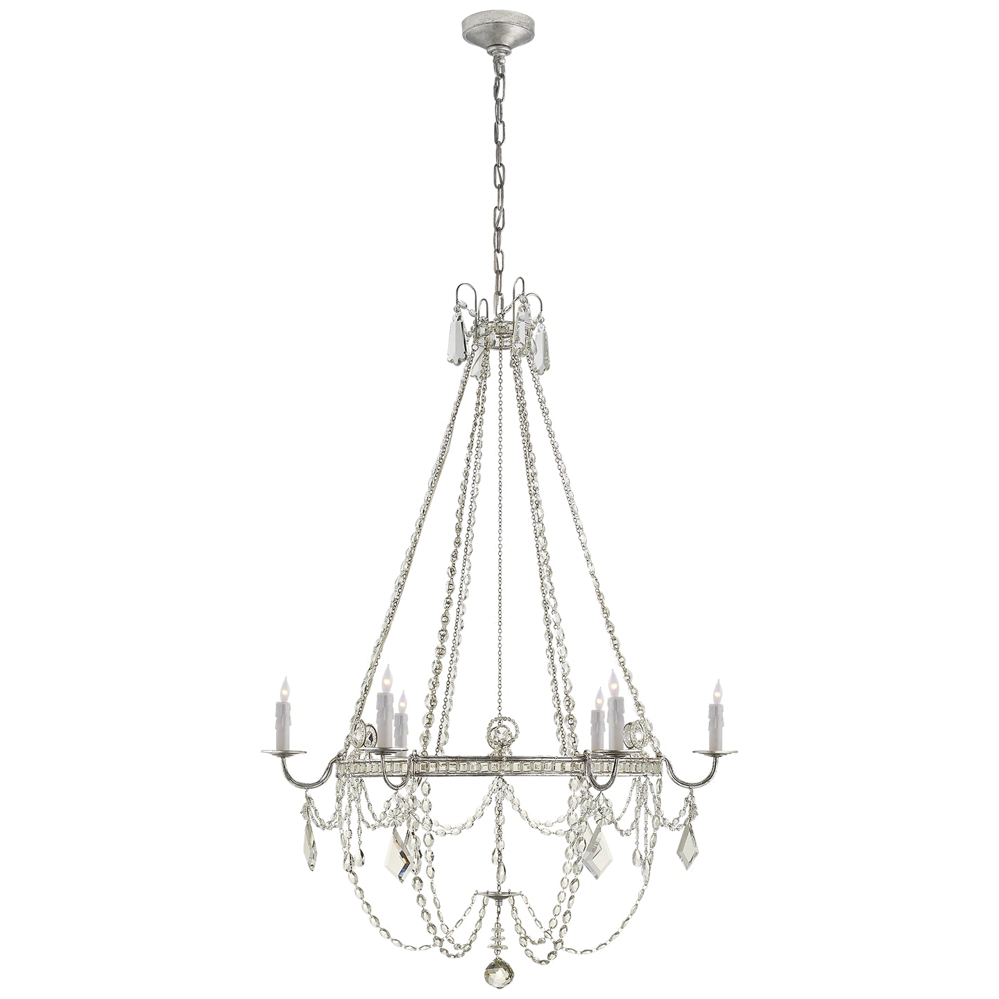 Visual Comfort Signature - SP 5031BSL-CG - Six Light Chandelier - Sharon - Burnished Silver Leaf