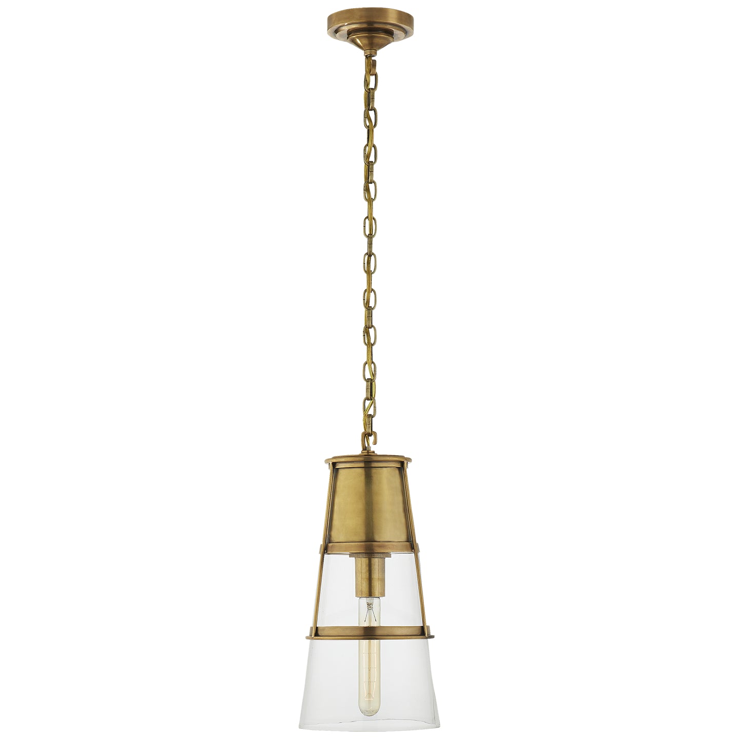 Visual Comfort Signature - TOB 5752HAB-CG - One Light Pendant - Robinson - Hand-Rubbed Antique Brass