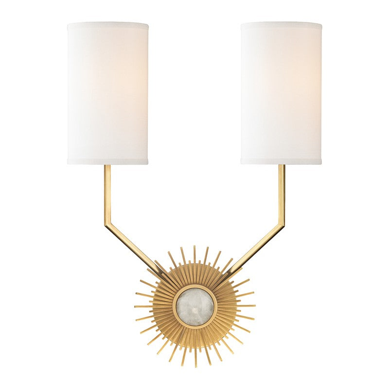 Hudson Valley - 5512-AGB - Two Light Wall Sconce - Borland - Aged Brass