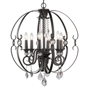 Golden - 1323-6 EBB - Six Light Chandelier - Ella EBB - Brushed Etruscan Bronze