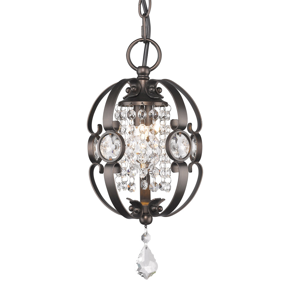 Golden - 1323-M1L EBB - One Light Mini Pendant - Ella EBB - Brushed Etruscan Bronze