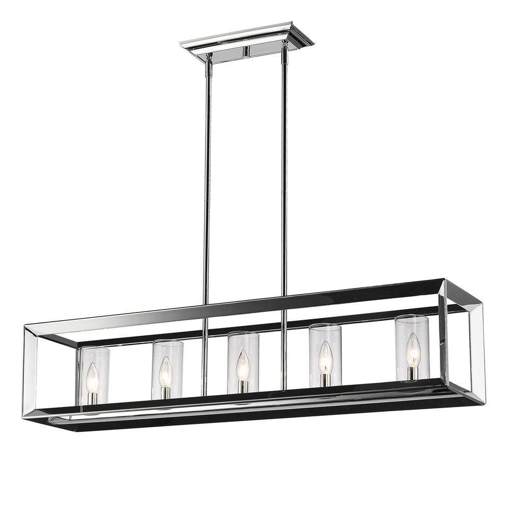 Golden - 2074-LP CH-CLR - Five Light Linear Pendant - Smyth CH - Chrome