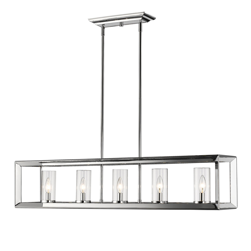 Golden - 2074-LP CH-CLR - Five Light Linear Pendant - Smyth CH - Chrome