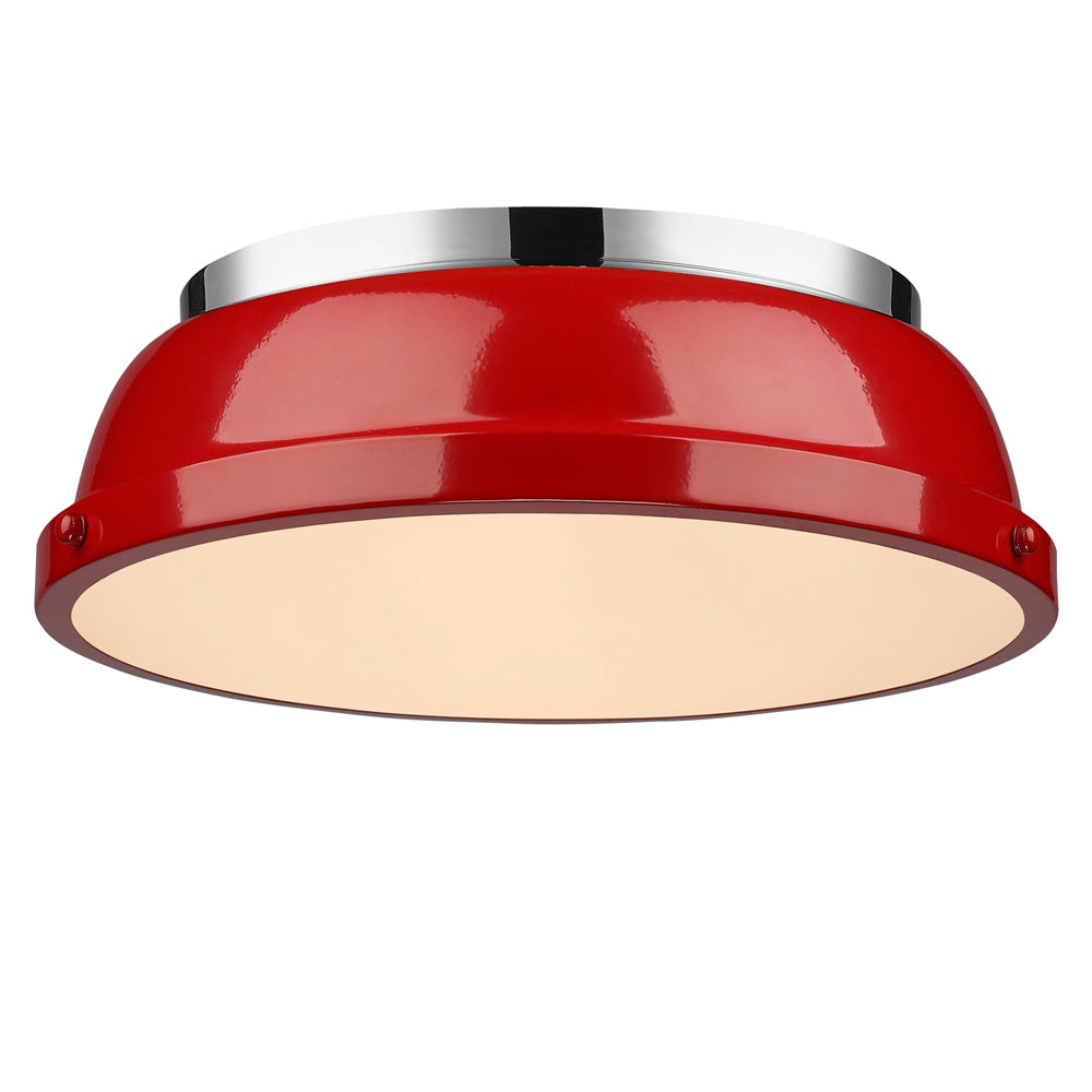 Golden - 3602-14 CH-RD - Two Light Flush Mount - Duncan CH - Chrome