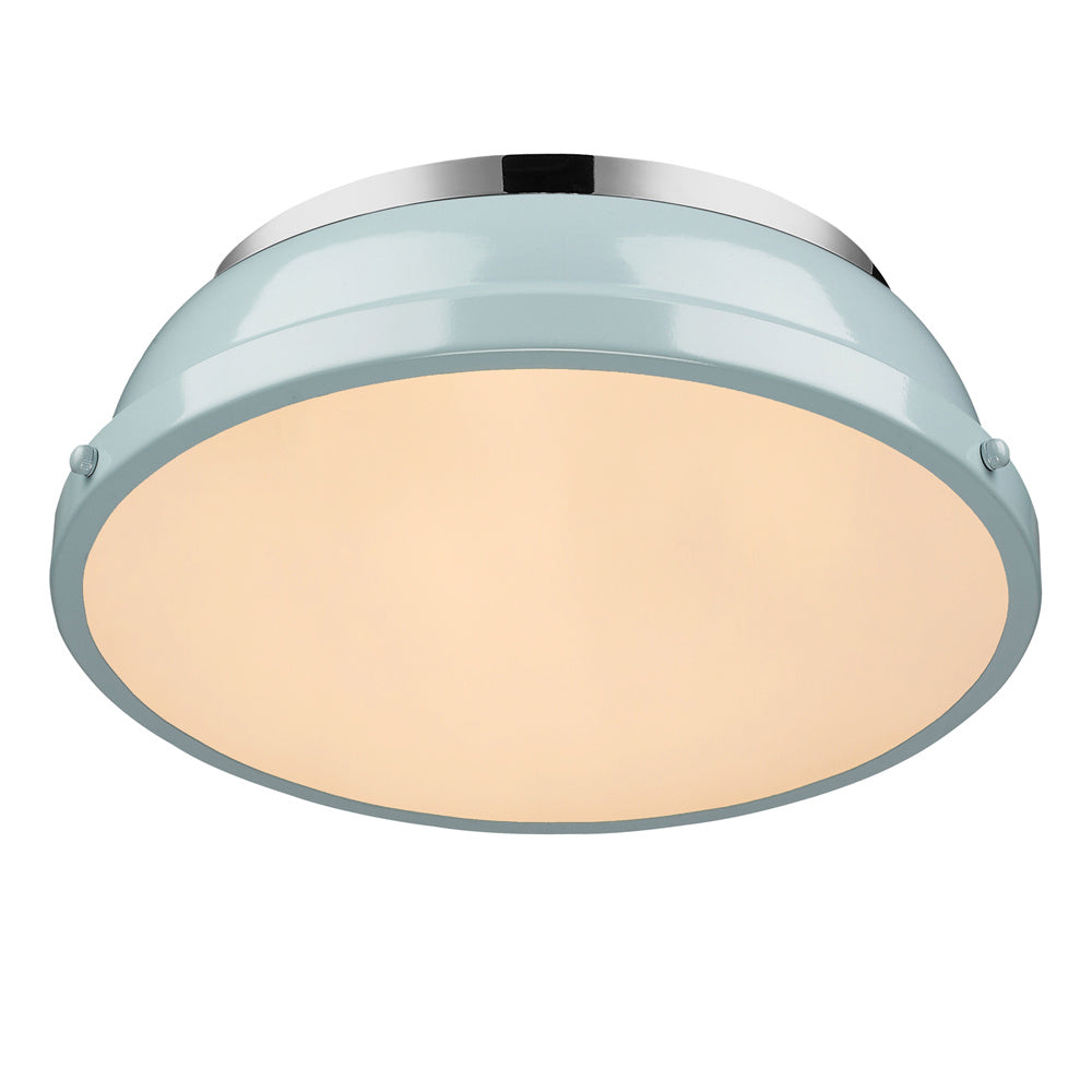 Golden - 3602-14 CH-SF - Two Light Flush Mount - Duncan CH - Chrome