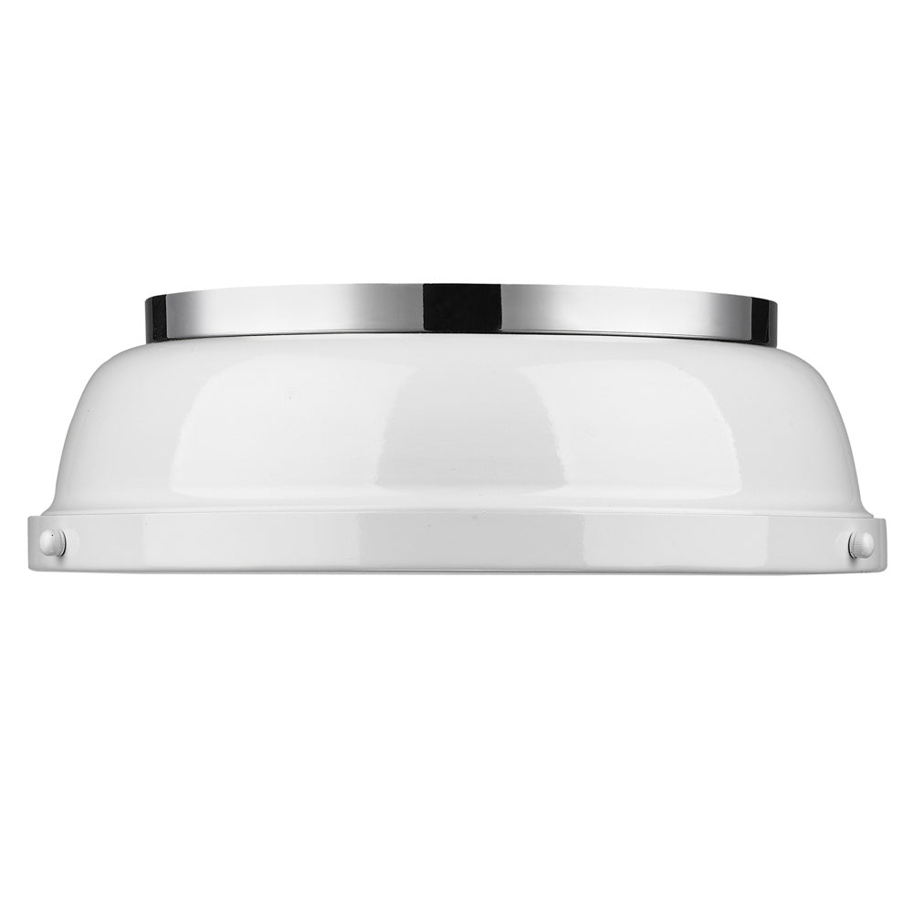 Golden - 3602-14 CH-WH - Two Light Flush Mount - Duncan CH - Chrome