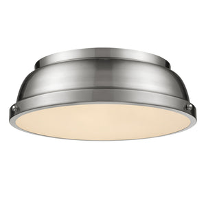 Golden - 3602-14 PW-PW - Two Light Flush Mount - Duncan PW - Pewter