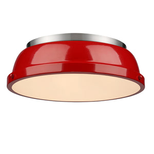 Golden - 3602-14 PW-RD - Two Light Flush Mount - Duncan PW - Pewter