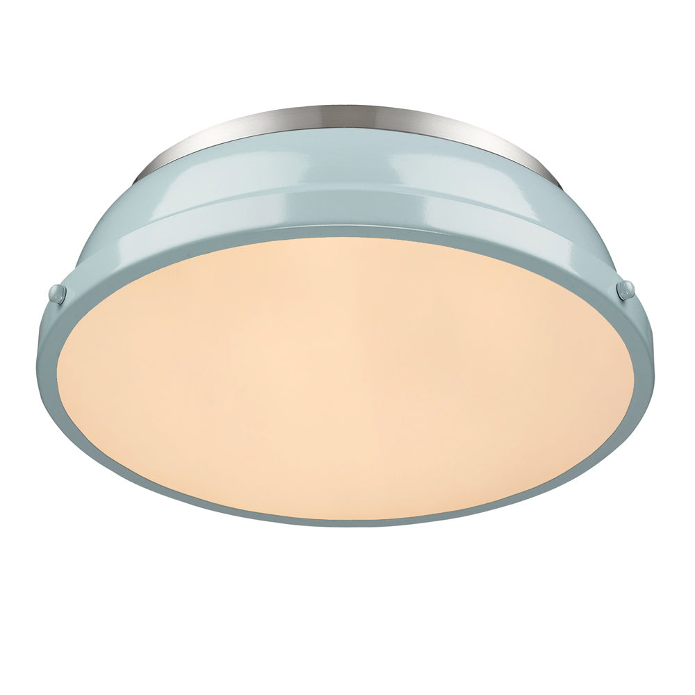 Golden - 3602-14 PW-SF - Two Light Flush Mount - Duncan PW - Pewter