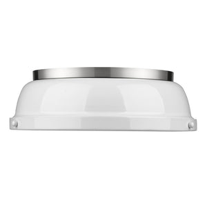 Golden - 3602-14 PW-WH - Two Light Flush Mount - Duncan PW - Pewter