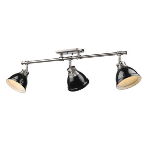 Golden - 3602-3SF PW-BK - Three Light Semi-Flush Mount - Duncan PW - Pewter