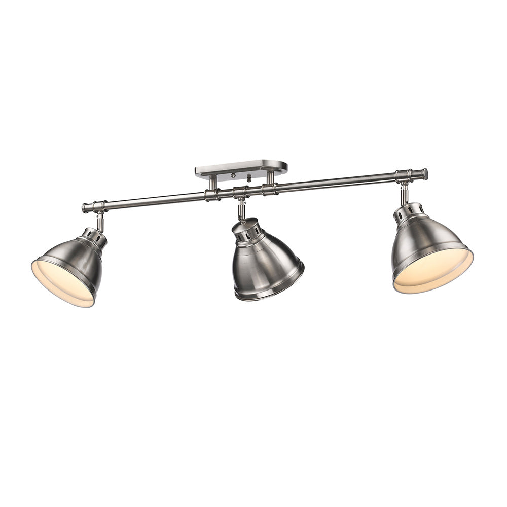 Golden - 3602-3SF PW-PW - Three Light Semi-Flush Mount - Duncan PW - Pewter