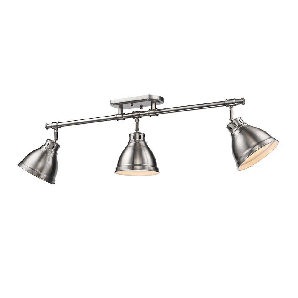 Golden - 3602-3SF PW-PW - Three Light Semi-Flush Mount - Duncan PW - Pewter