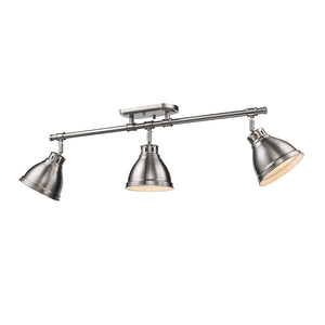 Golden - 3602-3SF PW-PW - Three Light Semi-Flush Mount - Duncan PW - Pewter