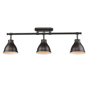 Golden - 3602-3SF RBZ-RBZ - Three Light Semi-Flush Mount - Duncan RBZ - Rubbed Bronze