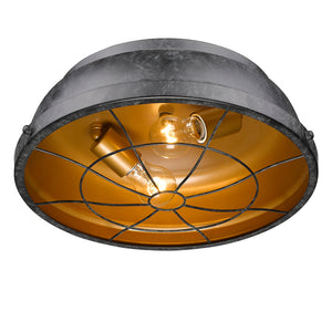 Golden - 7312-FM BP - Two Light Flush Mount - Bartlett BP - Black Patina