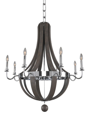 Kalco - 300484CH - Eight Light Chandelier - Sharlow - Chrome