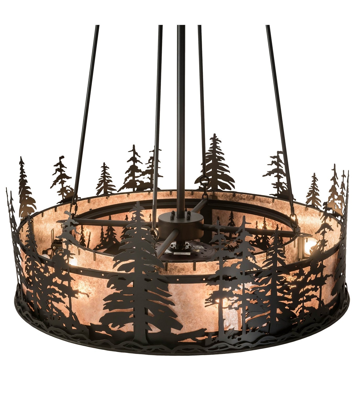 Meyda Tiffany - 178020 - Eight Light Chandel-Air - Tall Pines - Black Metal,Wrought Iron