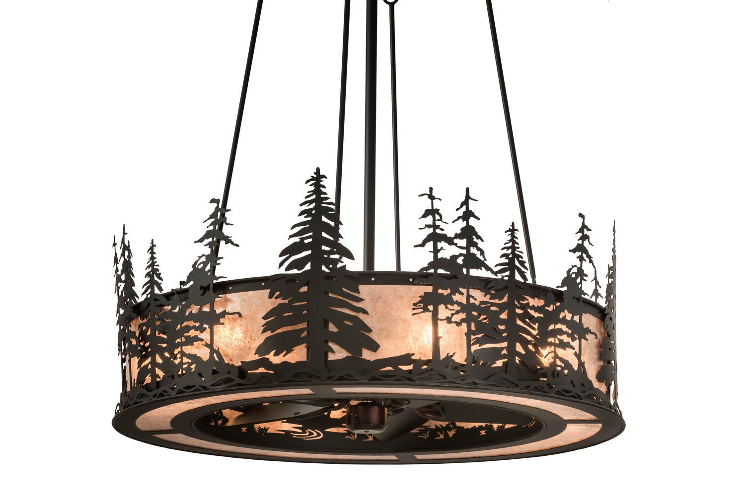 Meyda Tiffany - 178020 - Eight Light Chandel-Air - Tall Pines - Black Metal,Wrought Iron