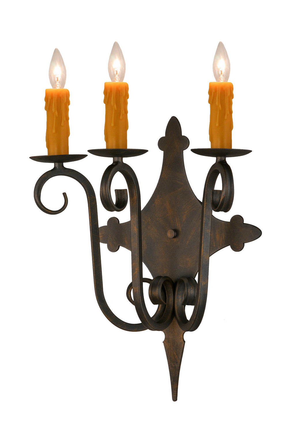 Meyda Tiffany - 180032 - Three Light Wall Sconce - Angelique - French Bronze