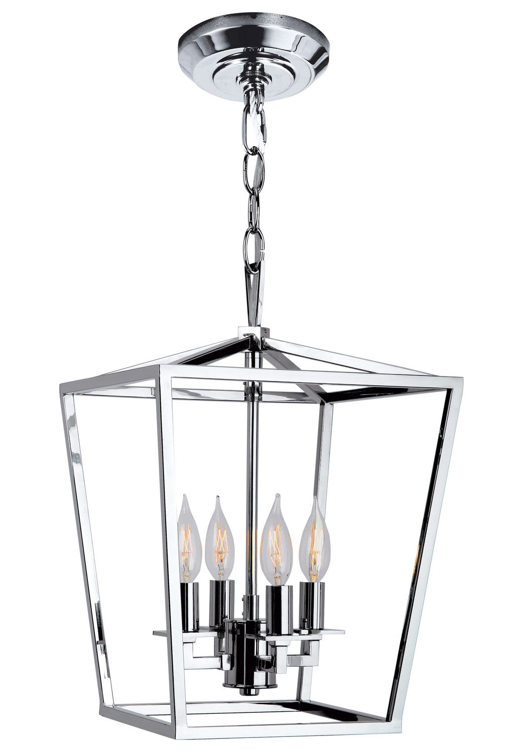 Norwell Lighting - 1080-PN-NG - Four Light Pendant - Cage - Polished Nickel