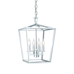 Norwell Lighting - 1080-PN-NG - Four Light Pendant - Cage - Polished Nickel