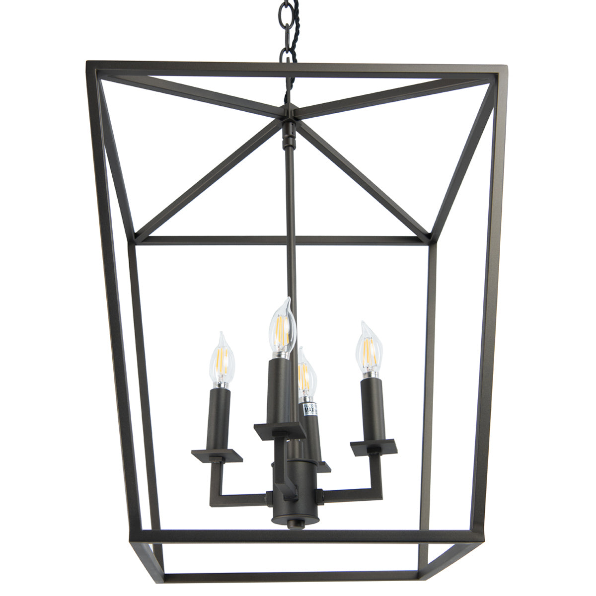 Norwell Lighting - 1081-BR-NG - Four Light Hanger - Medium Cage Pendant - Bronze