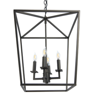 Norwell Lighting - 1081-BR-NG - Four Light Hanger - Medium Cage Pendant - Bronze