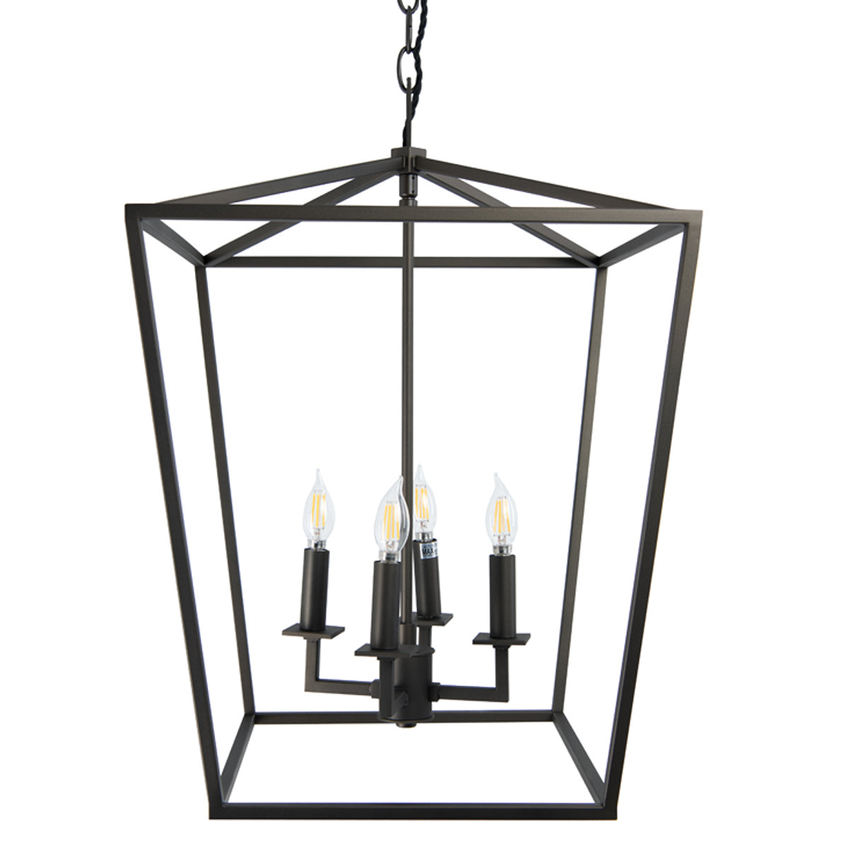 Norwell Lighting - 1081-BR-NG - Four Light Hanger - Medium Cage Pendant - Bronze