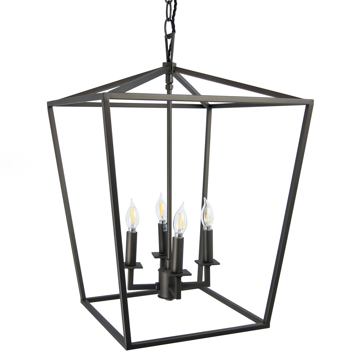 Norwell Lighting - 1081-BR-NG - Four Light Hanger - Medium Cage Pendant - Bronze