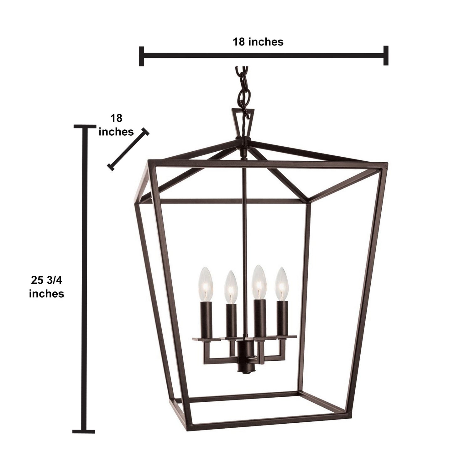 Norwell Lighting - 1081-BR-NG - Four Light Hanger - Medium Cage Pendant - Bronze