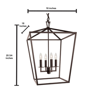 Norwell Lighting - 1081-BR-NG - Four Light Hanger - Medium Cage Pendant - Bronze