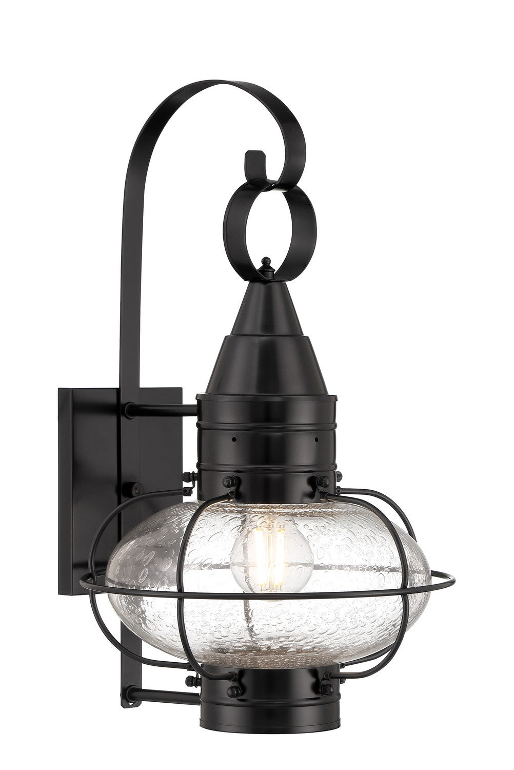 Norwell Lighting - 1512-BL-SE - One Light Wall Mount - Classic Onion - Black With Seedy Glass