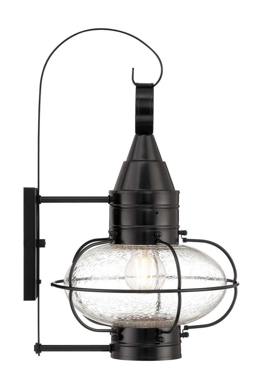 Norwell Lighting - 1512-BL-SE - One Light Wall Mount - Classic Onion - Black With Seedy Glass