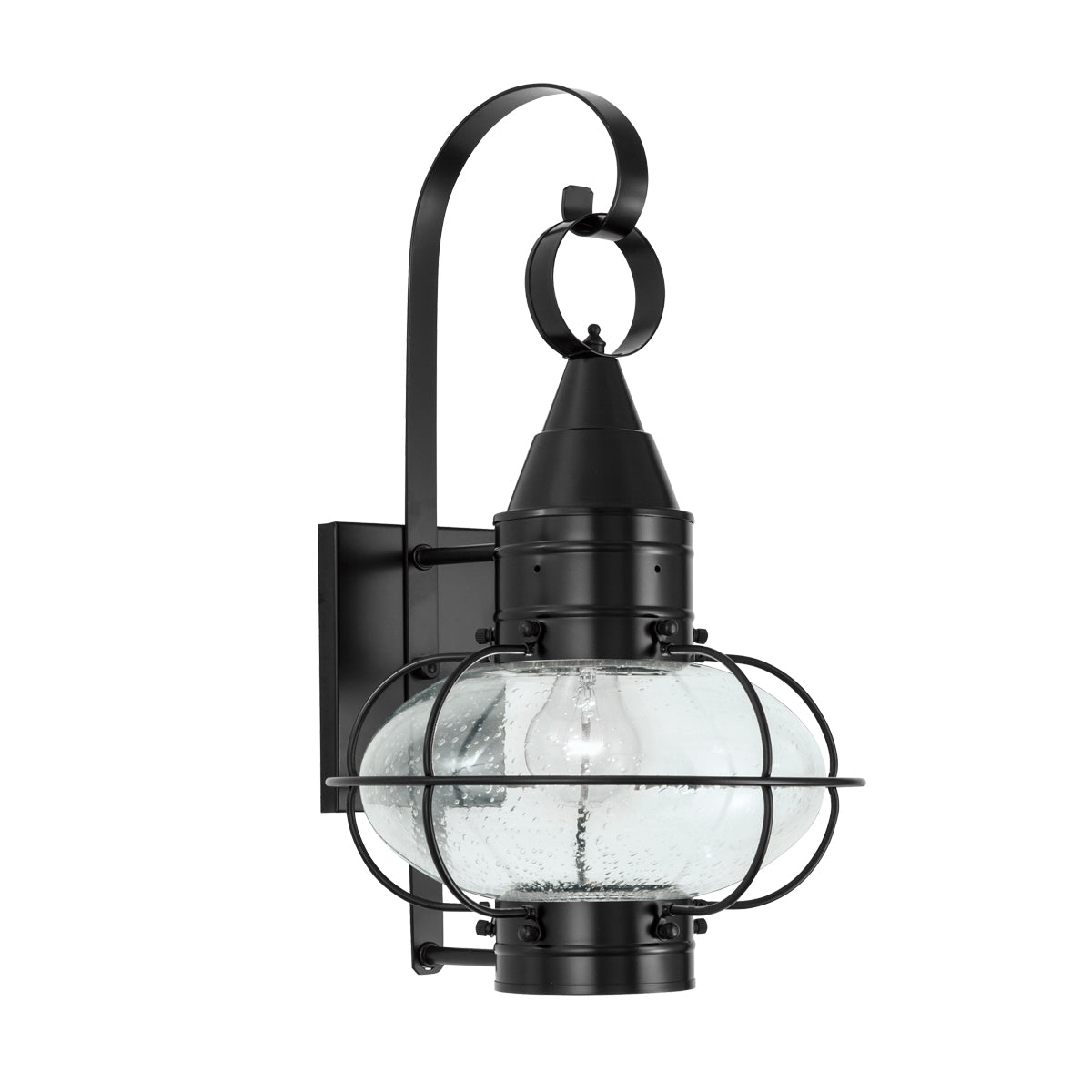 Norwell Lighting - 1512-BL-SE - One Light Wall Mount - Classic Onion - Black With Seedy Glass