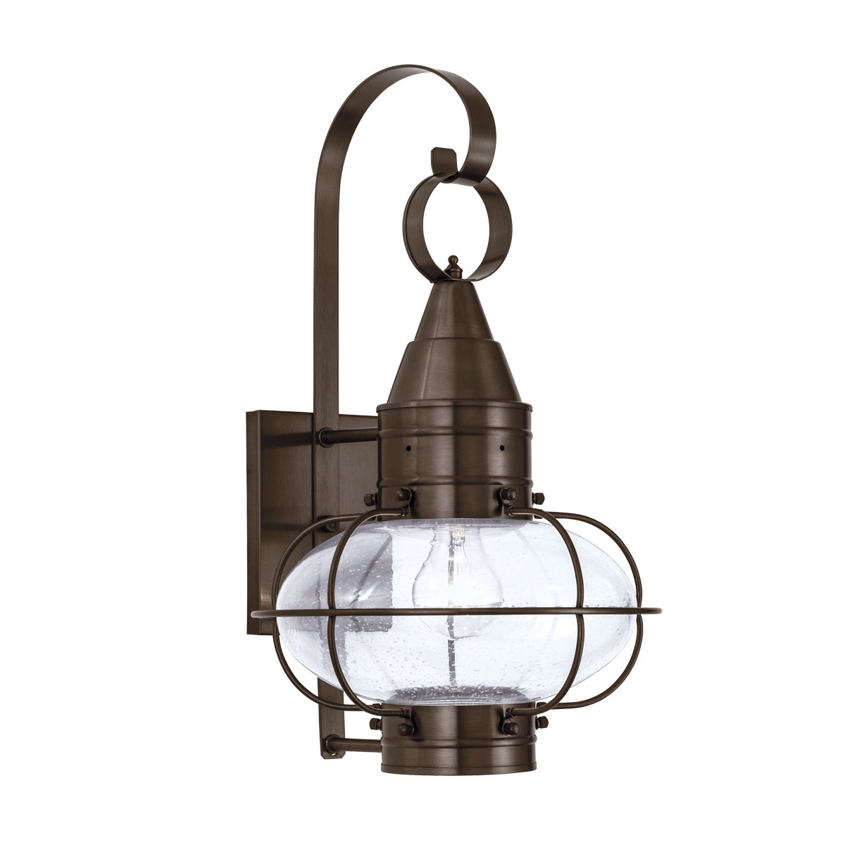 Norwell Lighting - 1512-BR-SE - One Light Wall Mount - Classic Onion - Bronze With Seedy Glass