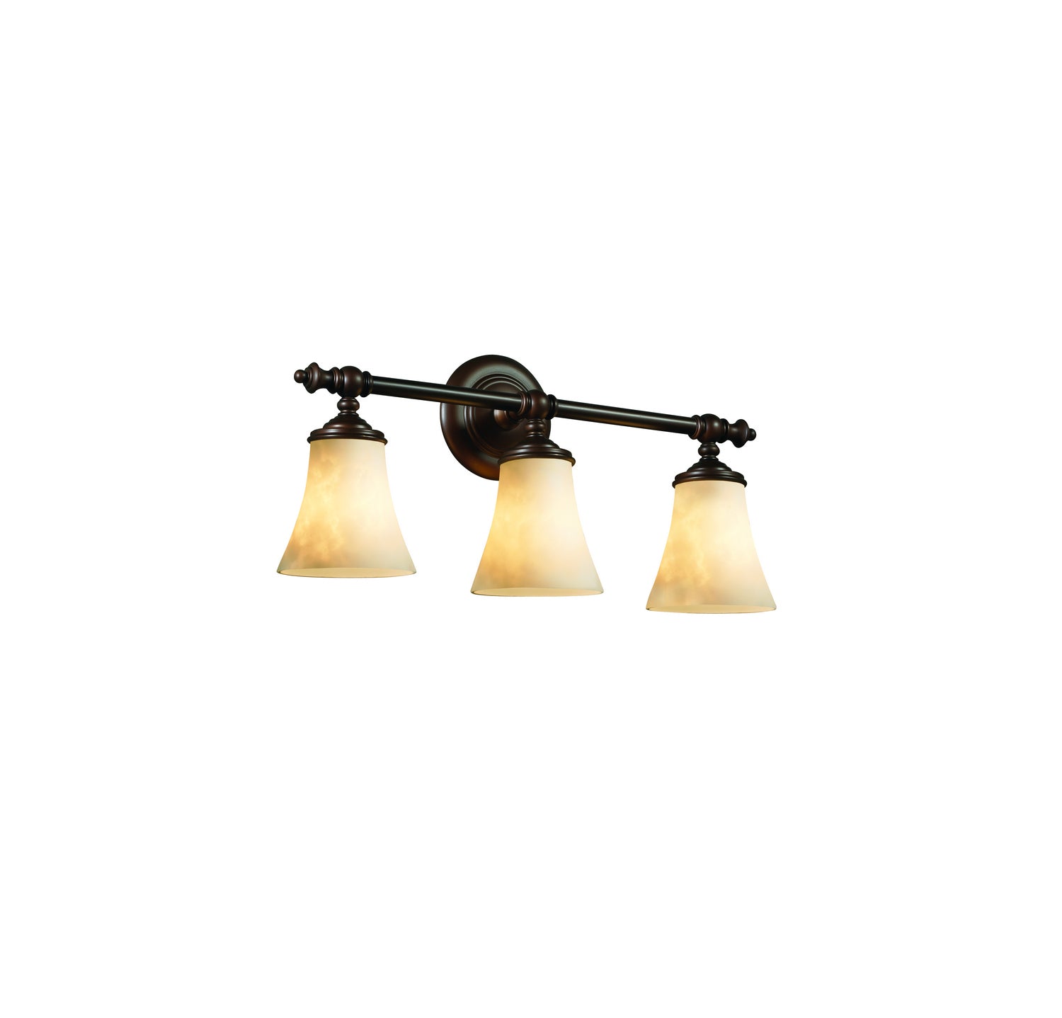 Justice Designs - CLD-8523-20-DBRZ - Three Light Bath Bar - Clouds - Dark Bronze