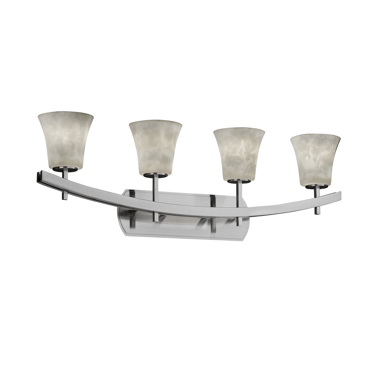 Justice Designs - CLD-8594-20-NCKL - Four Light Bath Bar - Clouds - Brushed Nickel