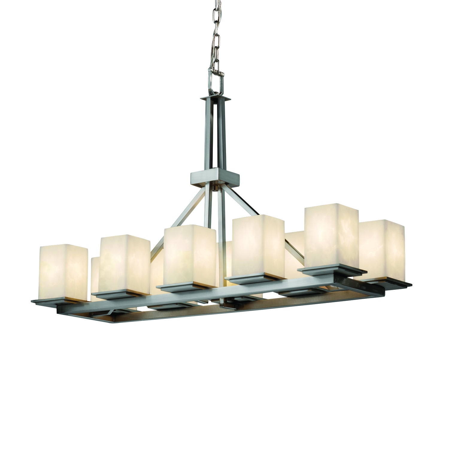 Justice Designs - CLD-8650-15-NCKL - Ten Light Chandelier - Clouds - Brushed Nickel