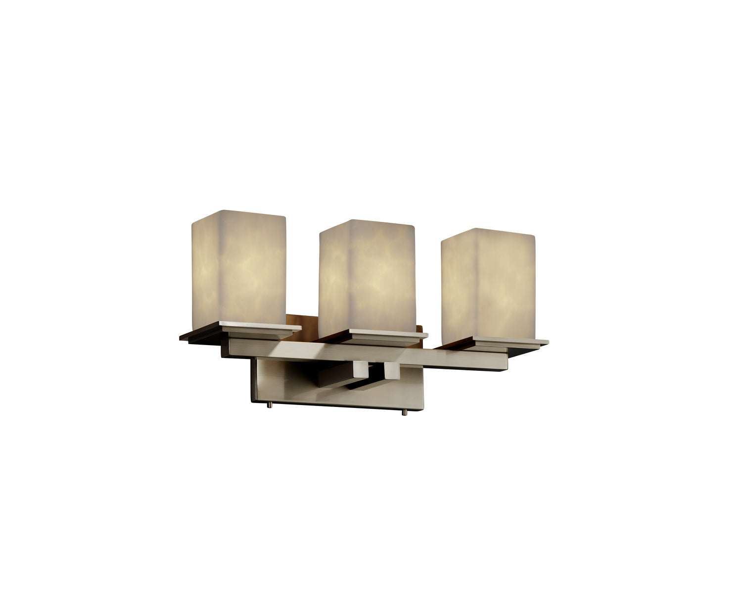 Justice Designs - CLD-8673-15-NCKL - Three Light Bath Bar - Clouds - Brushed Nickel