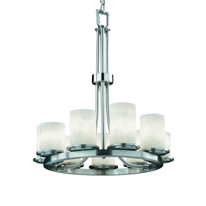 Justice Designs - CLD-8766-10-NCKL - Nine Light Chandelier - Clouds - Brushed Nickel