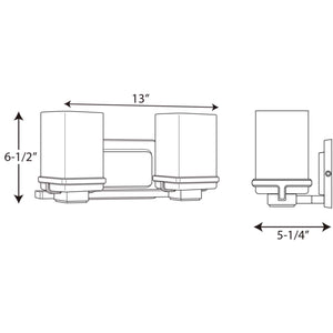 Progress Lighting - P2194-09 - Two Light Bath - Metric - Brushed Nickel