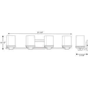 Progress Lighting - P2196-15 - Four Light Bath - Metric - Polished Chrome