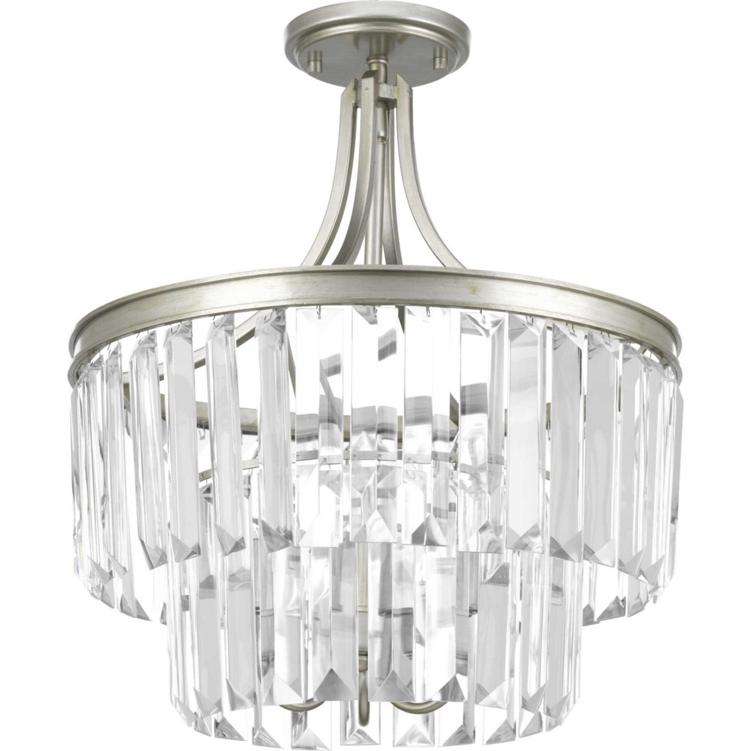 Progress Lighting - P2326-134 - Three Light Semi-Flush Convertible - Glimmer - Silver Ridge