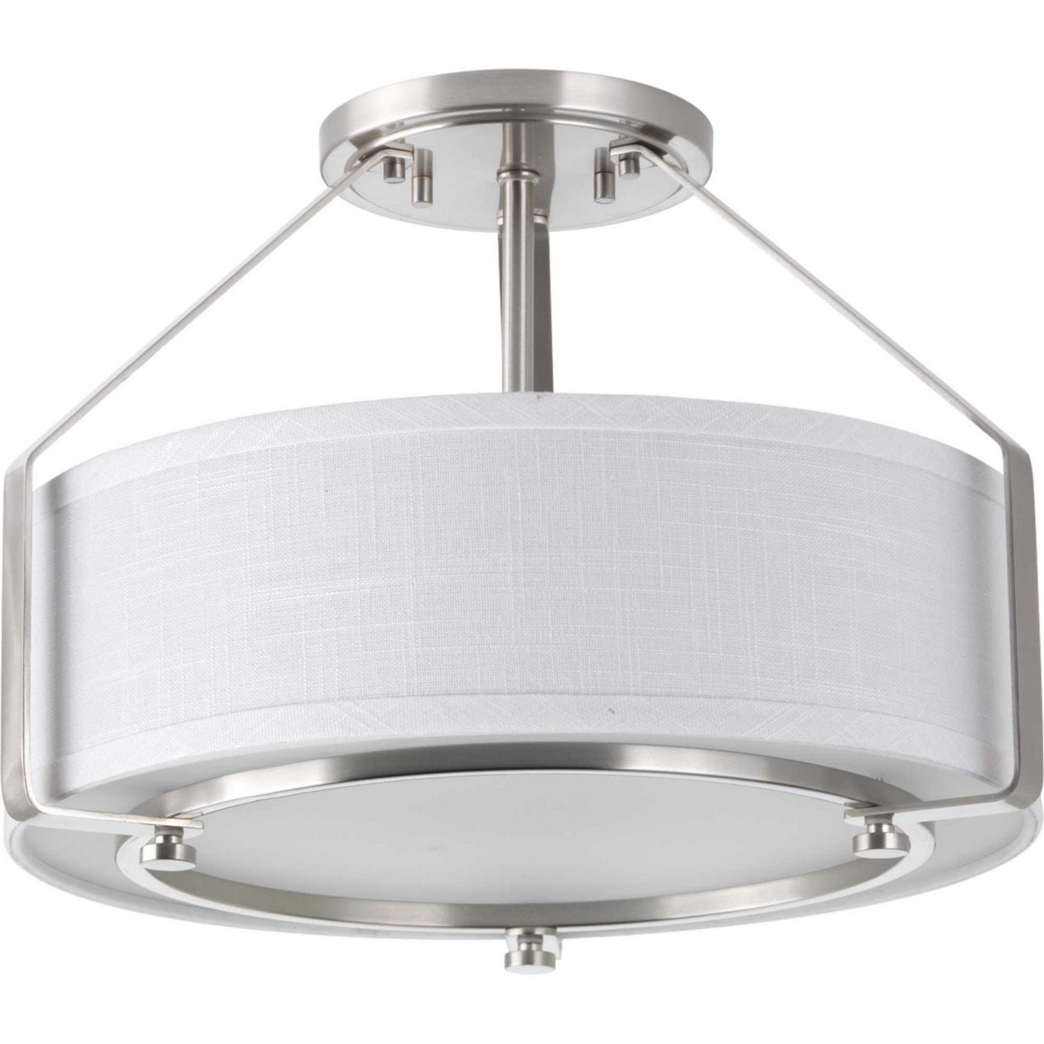 Progress Lighting - P3604-09 - Three Light Semi-Flush Mount - Ratio - Brushed Nickel