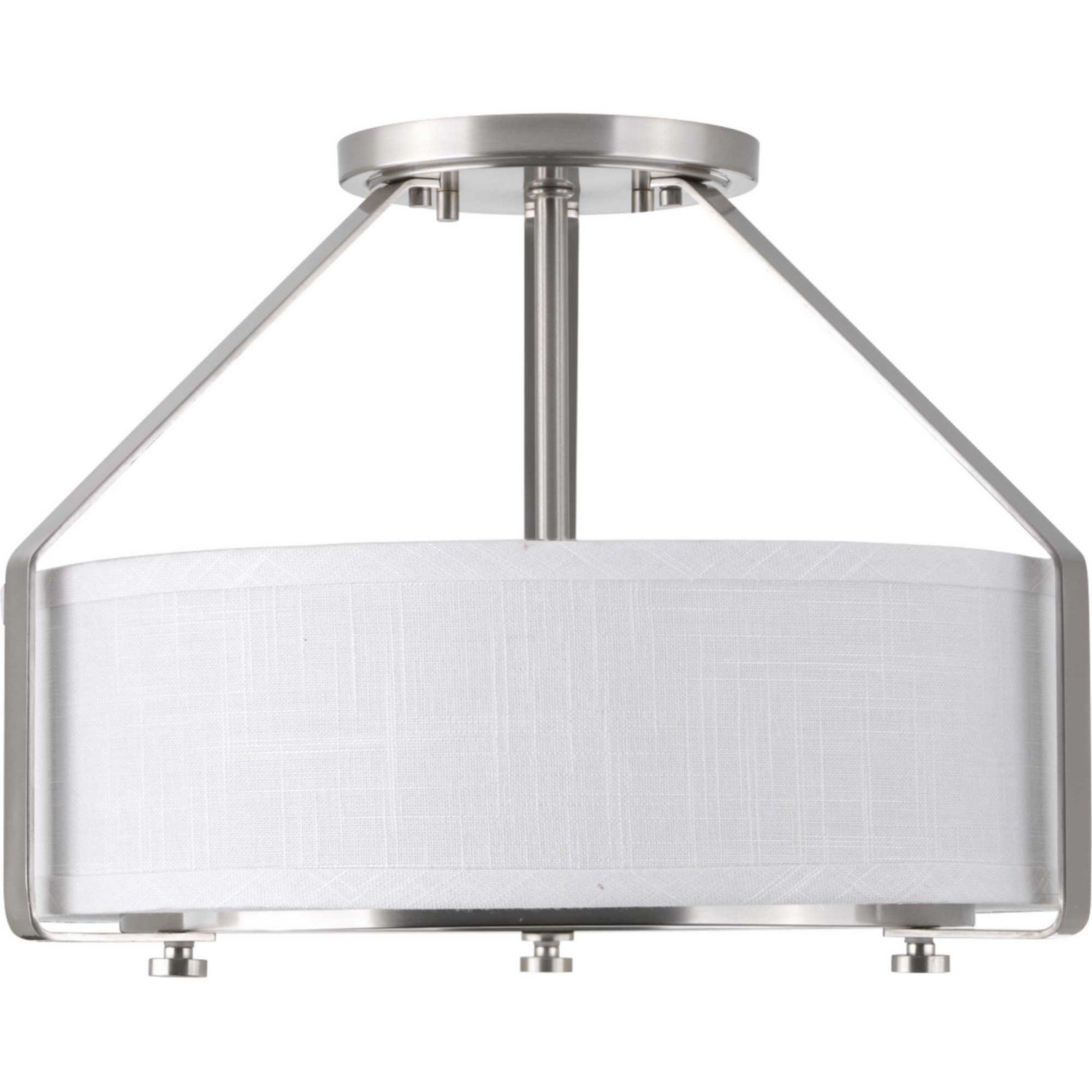 Progress Lighting - P3604-09 - Three Light Semi-Flush Mount - Ratio - Brushed Nickel