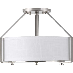 Progress Lighting - P3604-09 - Three Light Semi-Flush Mount - Ratio - Brushed Nickel