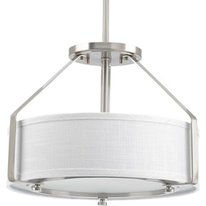 Progress Lighting - P3604-09 - Three Light Semi-Flush Mount - Ratio - Brushed Nickel