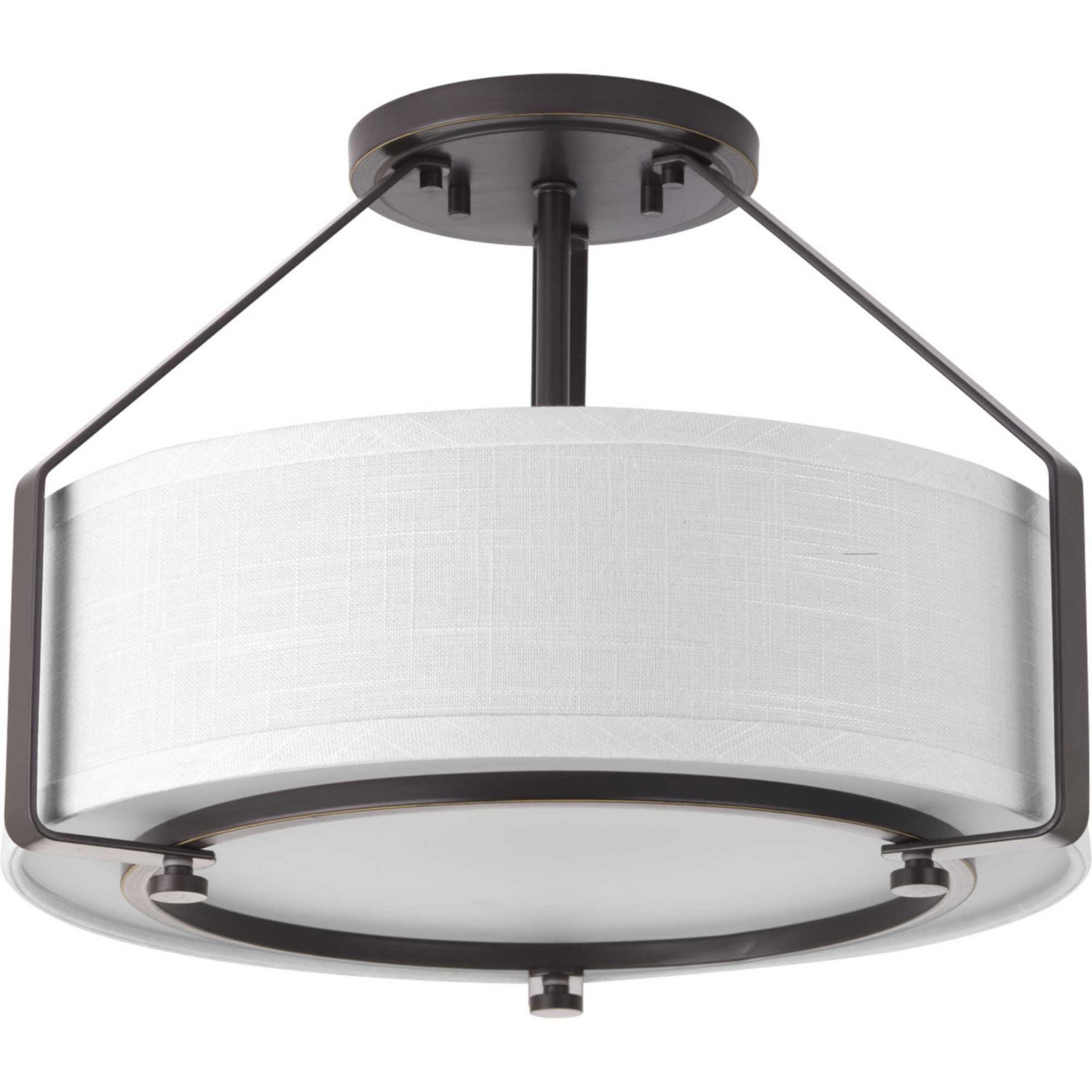 Progress Lighting - P3604-20 - Three Light Semi-Flush Mount - Ratio - Antique Bronze