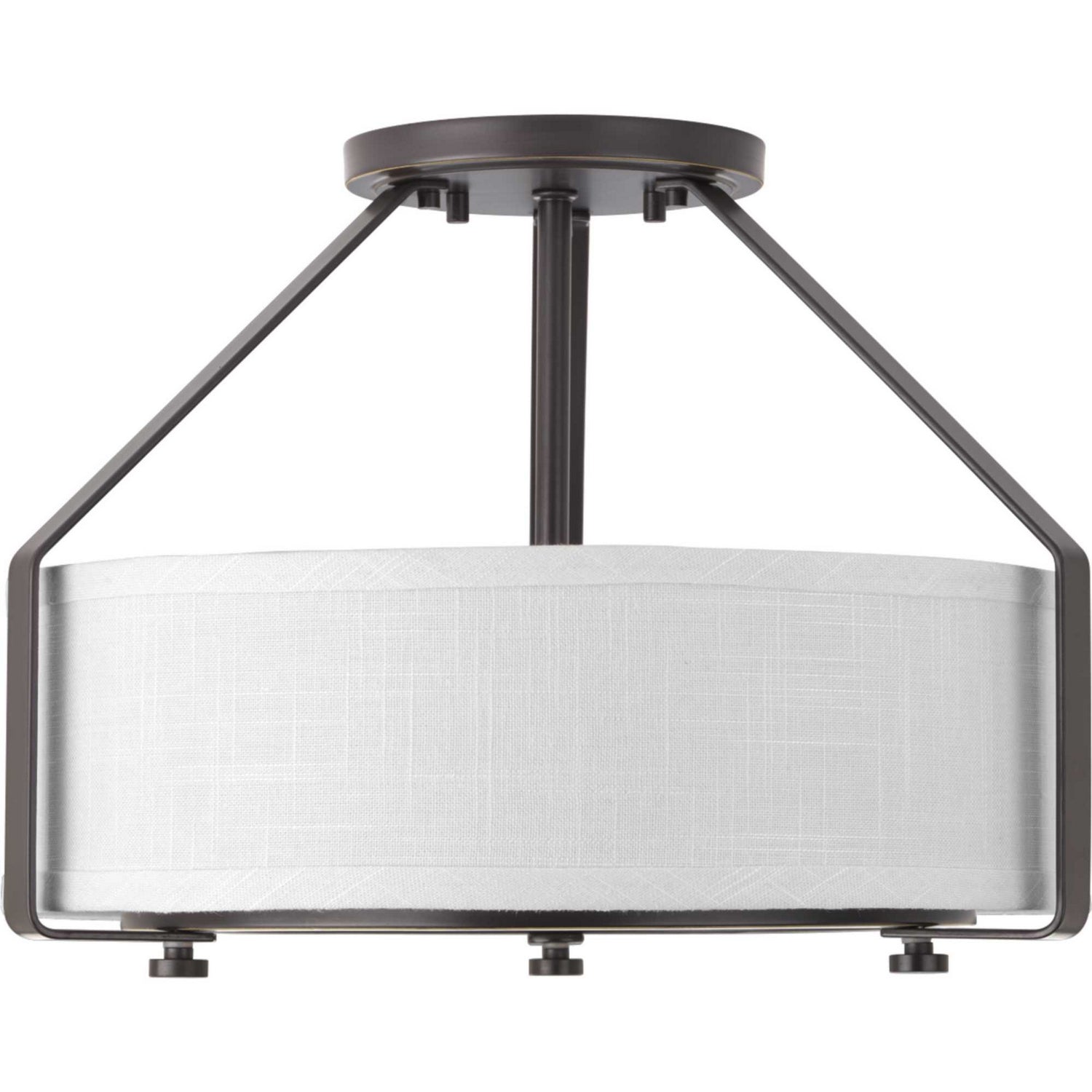 Progress Lighting - P3604-20 - Three Light Semi-Flush Mount - Ratio - Antique Bronze